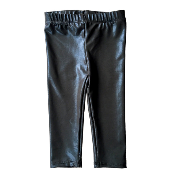 Faux leather kids leggings