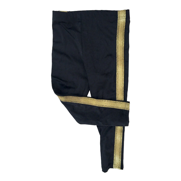 Black and Gold Go Together - Striped Kids Legging sleek trendy elegant