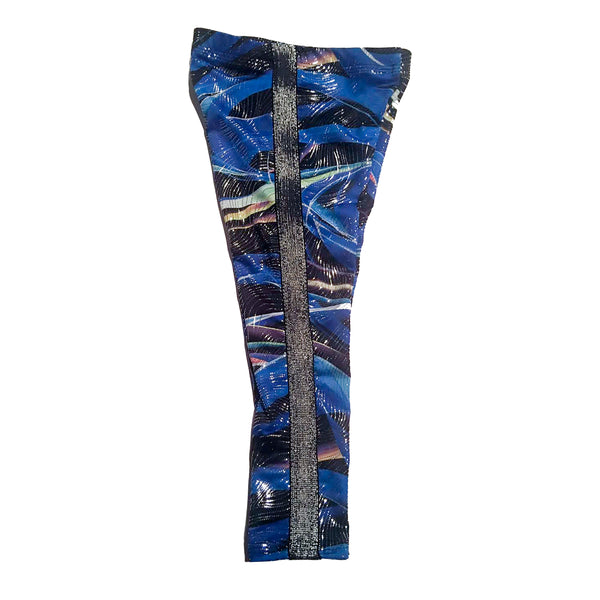 Swirly Bird Special Legging with Silver Stripe