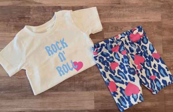 Girls Blue Cheetah Print Bike Shorts