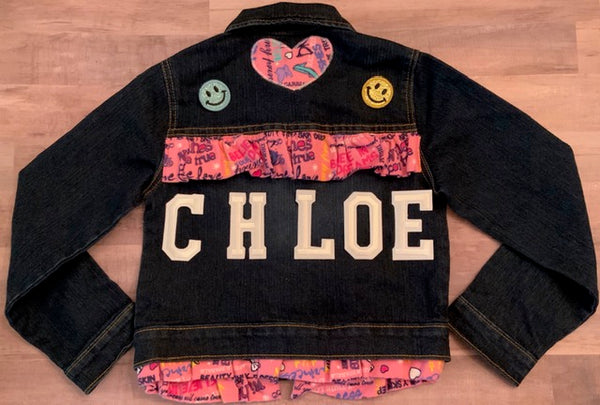 Girls Personalized Custom Denim Jacket, Sizes 5y