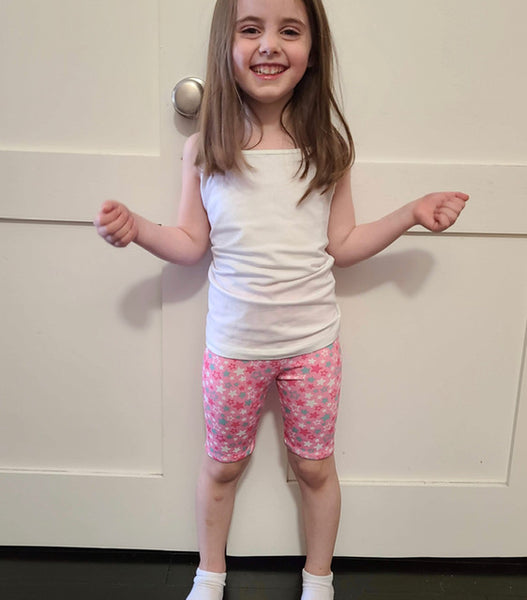Girls Pink Stars Bike Shorts, Sizes 12m-10y
