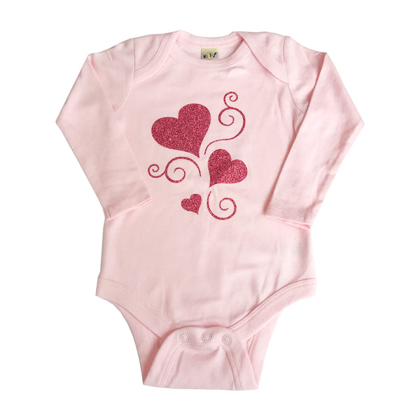 Glitter Hearts a Swirl Onesies