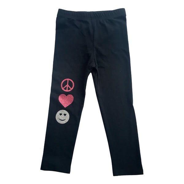 Peace, Love and a Smile Black Legging