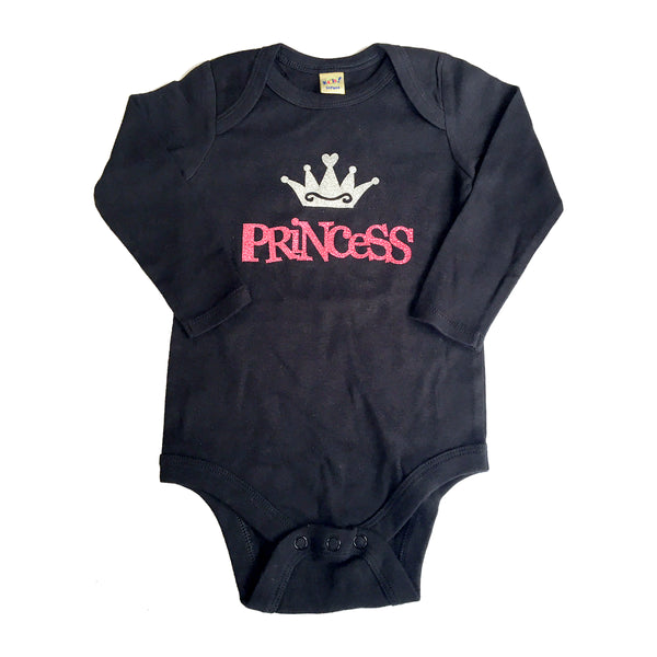 Princess, Put your crown on! Black Onesie