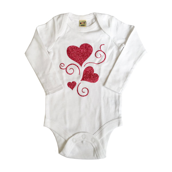 Glitter Hearts a Swirl Onesies