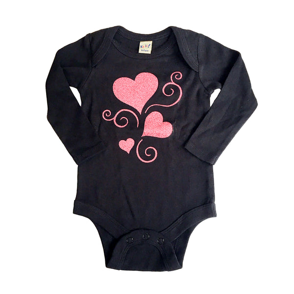 Glitter Hearts a Swirl Onesies