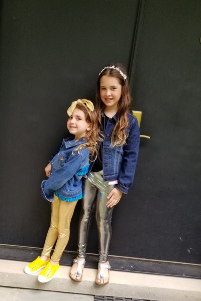 Girls Gold Foil Lame Metallic Leggings, Sizes 12m-8Y