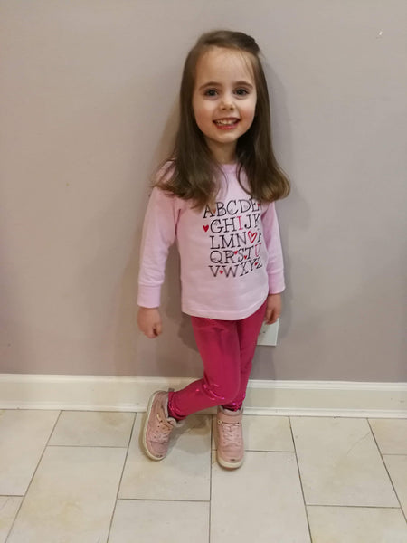 Girls Pink Metallic Leggings, Sizes 12m-8y