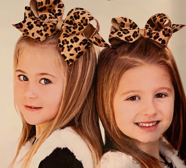 Leopard Girl Hair Bows