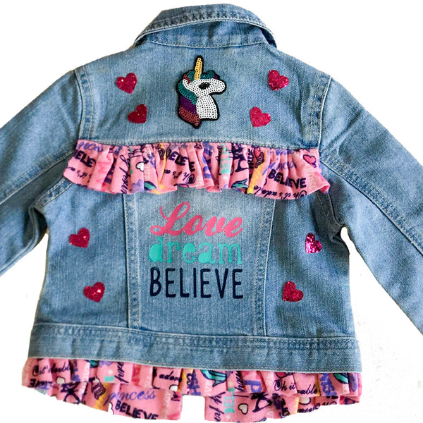 Toddler Personalized Unicorn Jean Jacket