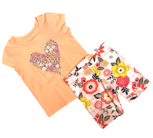 Girls Modern Floral Bike Shorts