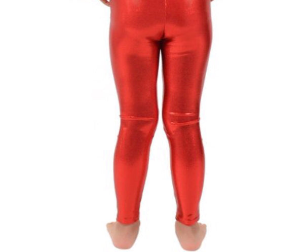Girls Red Metallic Leggings, Sizes 12m-8Y