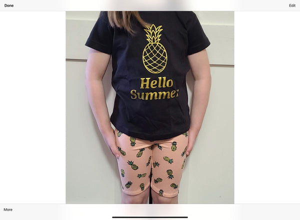 Girls Pineapple Print Bike Shorts,  Size 3T-10y