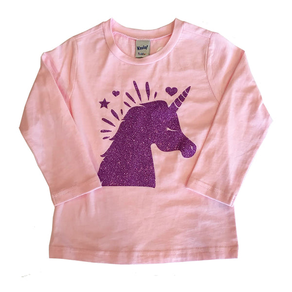 Girls Glitter Unicorn Shirt, Size 2T, Youth Small