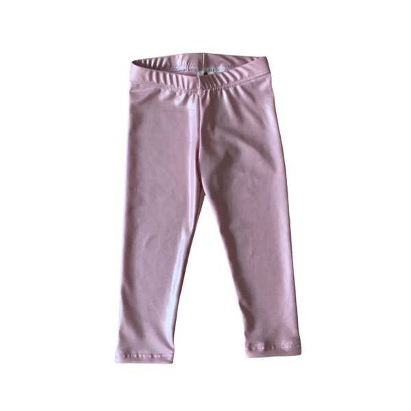 Pink Matte Metallic Leggings for Girls