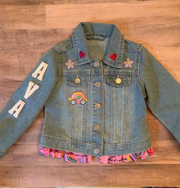 Toddler Personalized Unicorn Jean Jacket