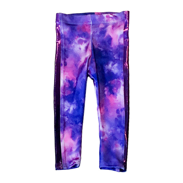 Purple Cotton Candy Cloud Legging with Metallic Stripe