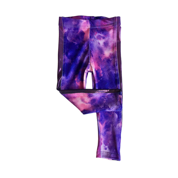 Purple Cotton Candy Cloud Legging with Metallic Stripe