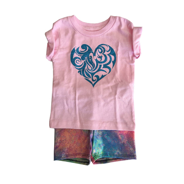 Girls Tie Dye Rainbow Oil Slick Bike Shorts, Size 18m-10y
