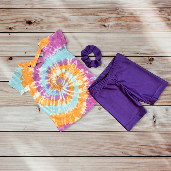 Girls Cross Back Tie Dye Swirl Tee Sizes 2T-14