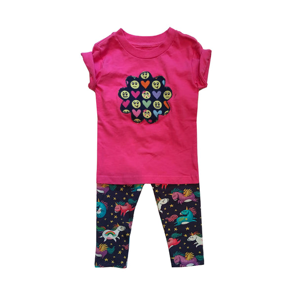 Girls Unicorn Cotton Capri, Size 12m-7y