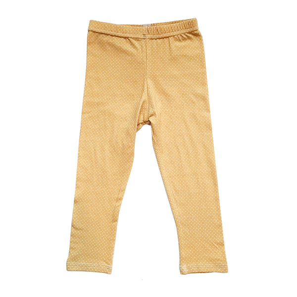 Girls Yellow Leggings with Polka Dots, Sizes 12 m- 6y