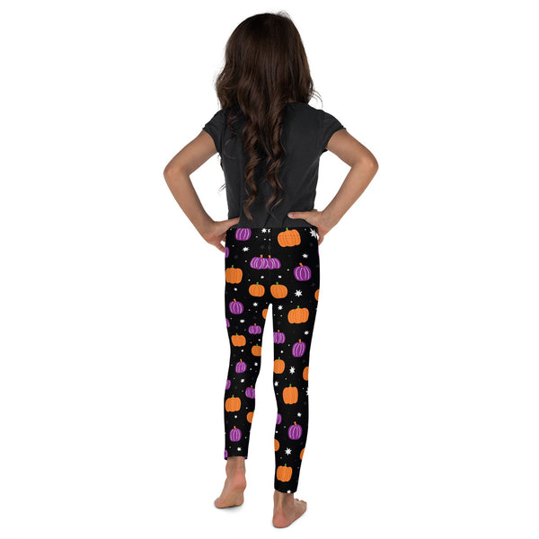 Black Halloween Pumpkin Kid's Leggings