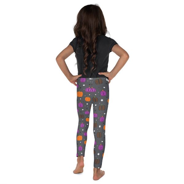 Gray Halloween Pumpkin Kid's Leggings