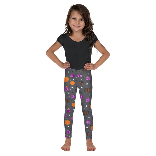 Gray Halloween Pumpkin Kid's Leggings