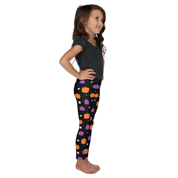 Black Halloween Pumpkin Kid's Leggings