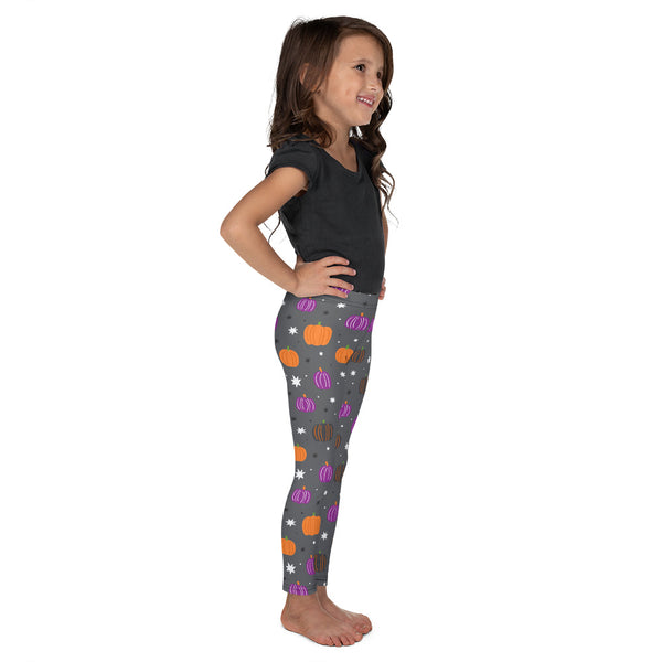 Gray Halloween Pumpkin Kid's Leggings