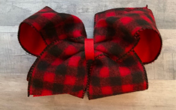 Buffalo Plaid Girls Hair Bow