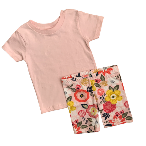 Girls Modern Floral Bike Shorts