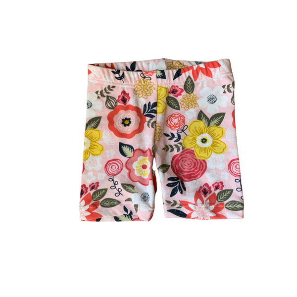 Girls Modern Floral Bike Shorts