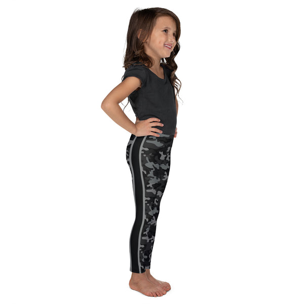 Black Camo and Stripe Kid's Leggings