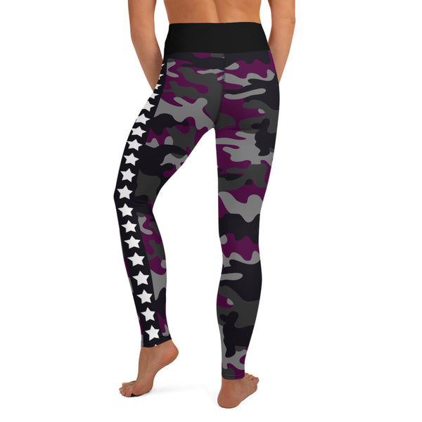 Purple Camo and Stars Youth Sublimation Leggings