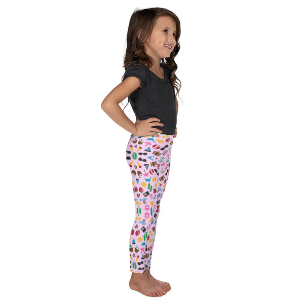 Girls Pink Beach Print Leggings, Sizes 2T-7
