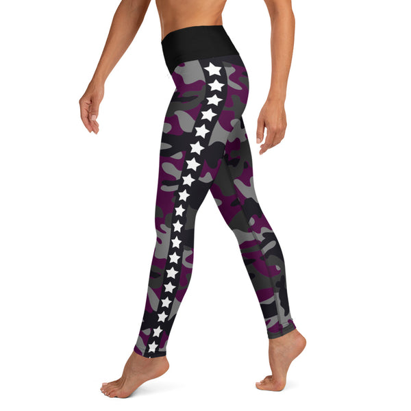 Purple Camo and Stars Youth Sublimation Leggings