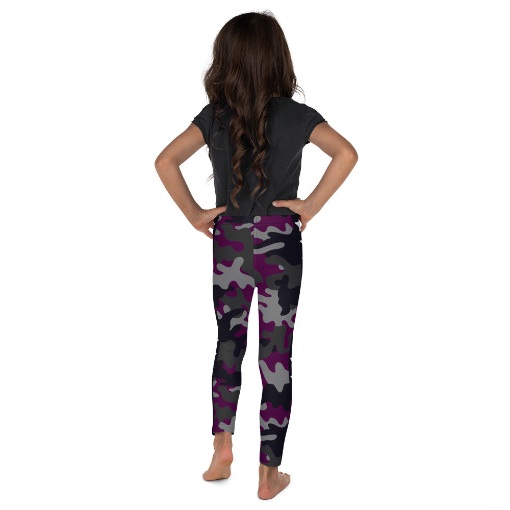 PurpleFish Girls Camo Print with Star Stripe legging