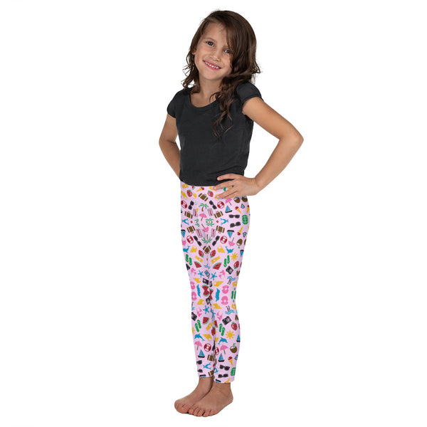 Girls Pink Beach Print Leggings, Sizes 2T-7