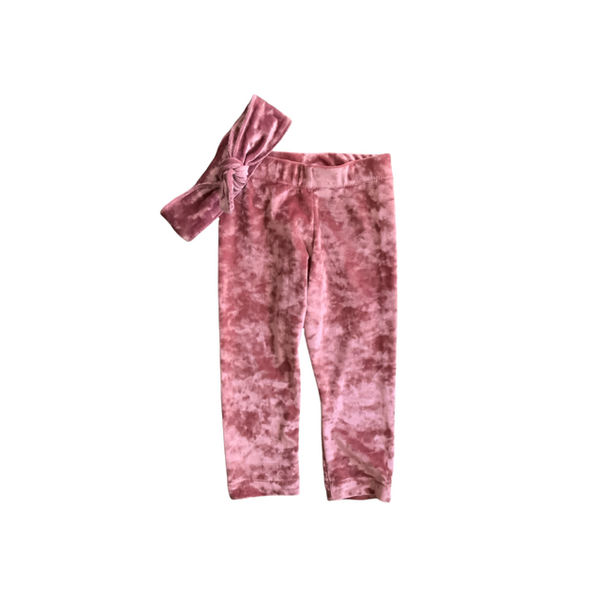 Crushed Velour Leggings for Girls in Purple, Burgundy, Blush and Silver Sizes 9m-8y