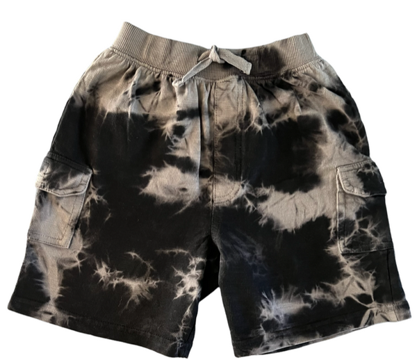 Boys Short Sleeve Yellow Grey Garment Wash Tee with Shorts, Sizes 2T-7