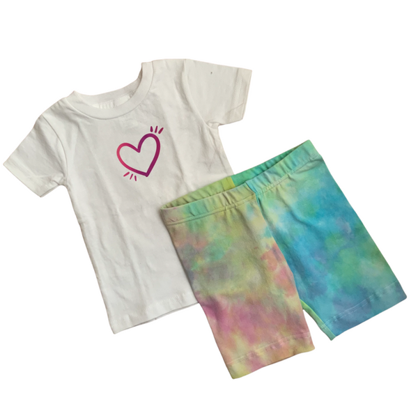 Girls Tie Dye Bike Shorts