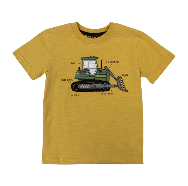 Boys Short Sleeve Bulldozer T shirt and Camo Shorts Sizes 12m-24m
