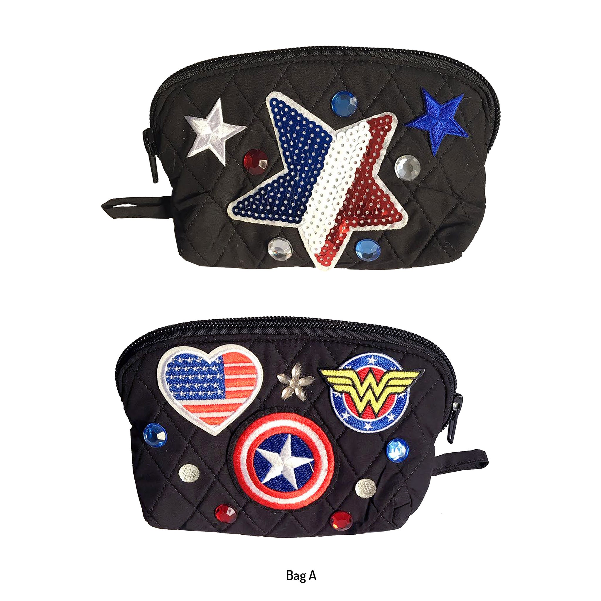 My Go -To- Bag! Patches american Stars Heart