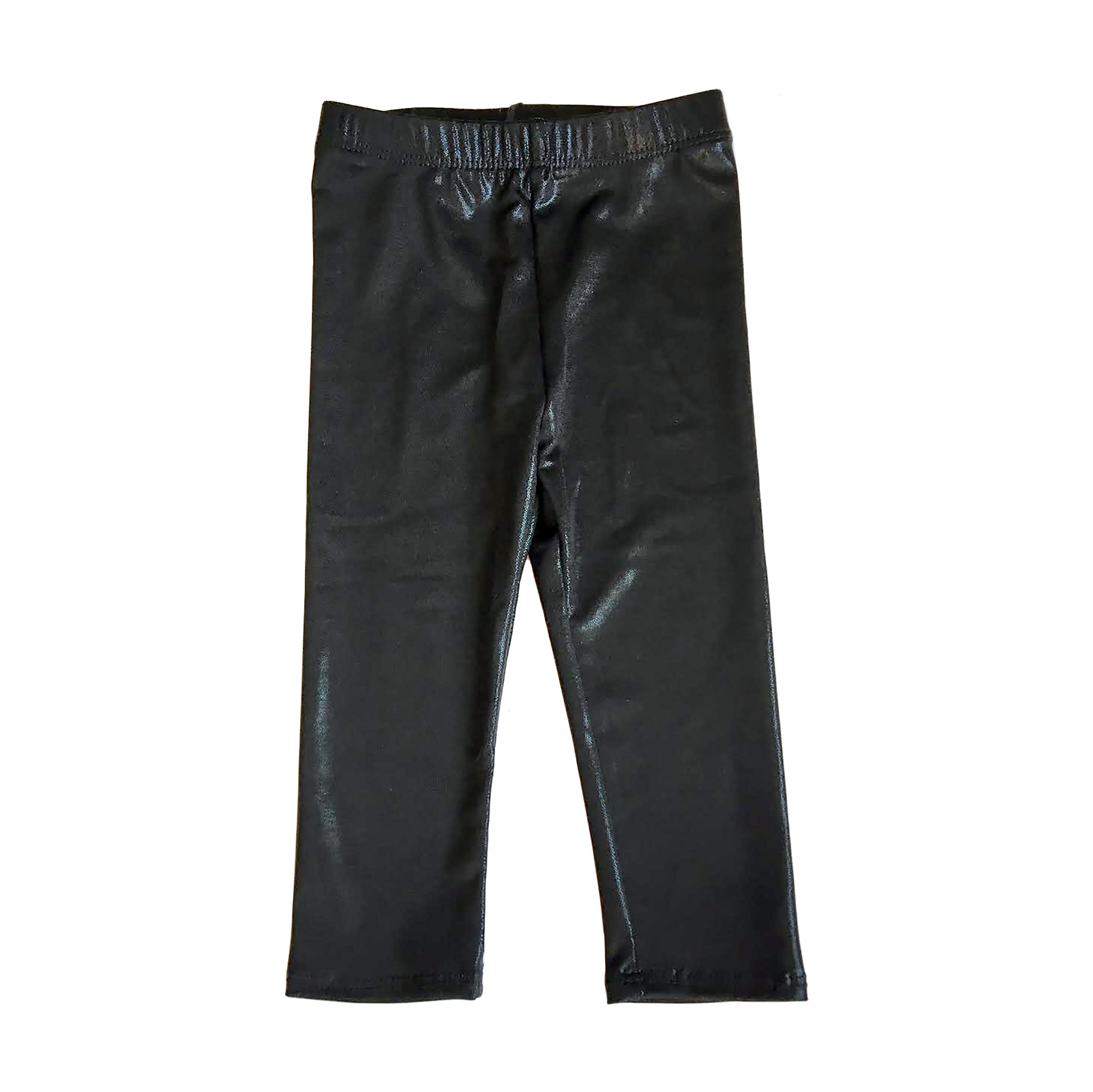 Black Faux Leather Leggings, Sizes 12m-8y