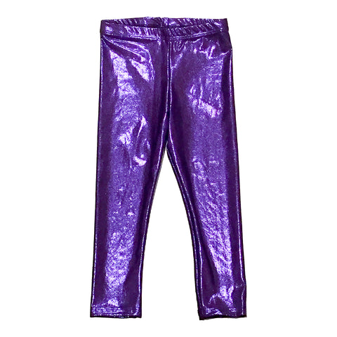 Shiny Purple Passion Metallic Leggings