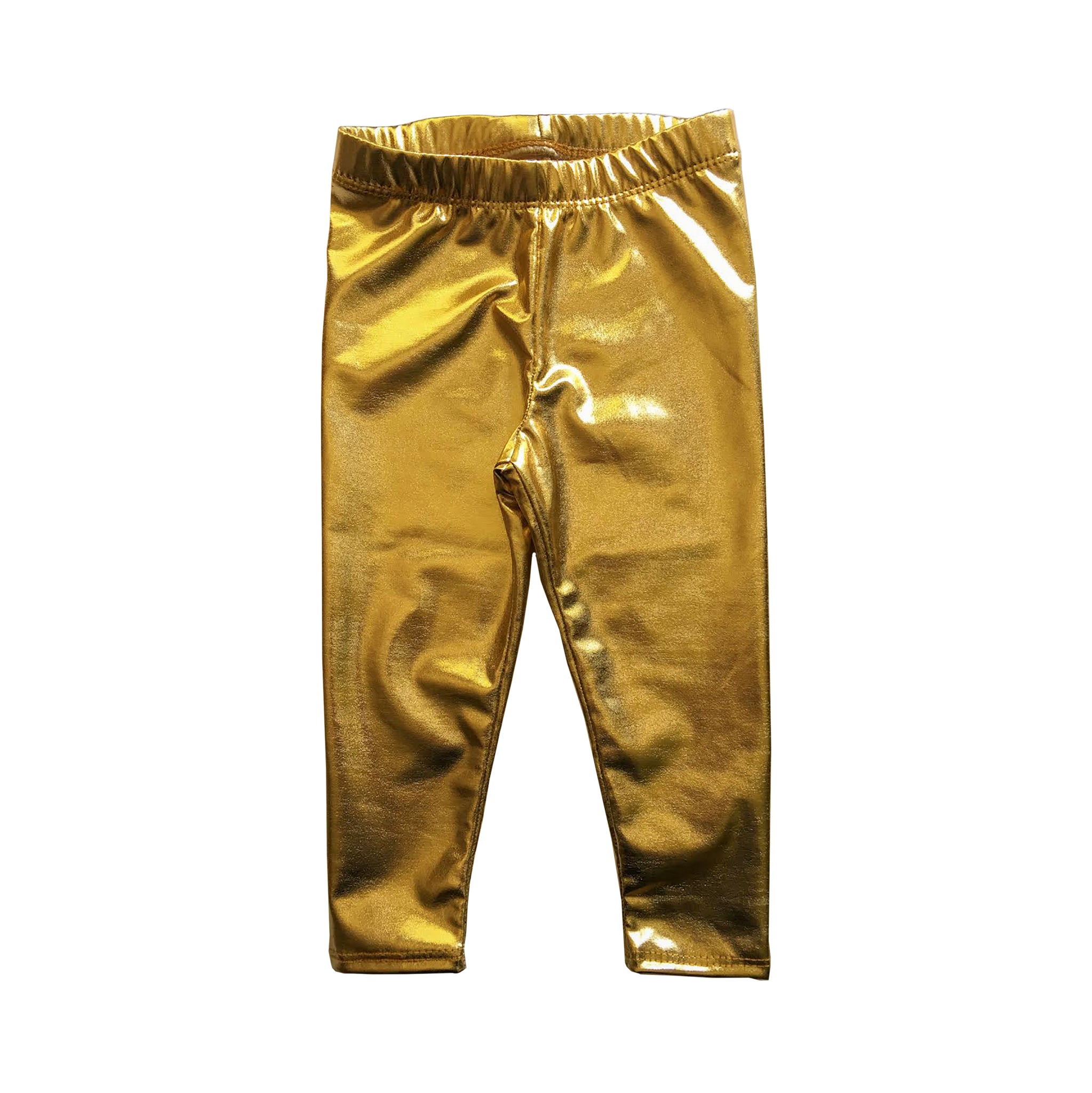 Girls Gold Foil Lame Metallic Leggings, Sizes 12m-8Y