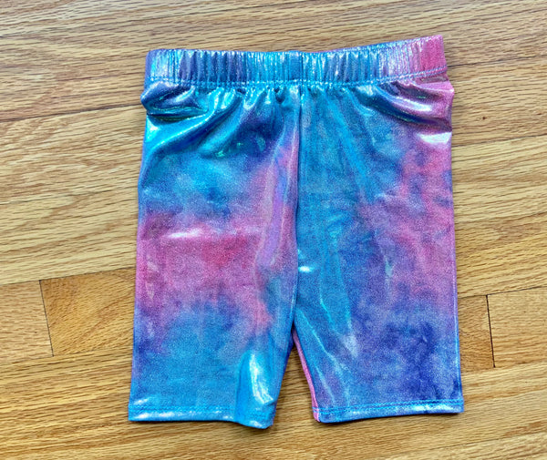 Girls Tie Dye Rainbow Oil Slick Bike Shorts, Size 18m-10y